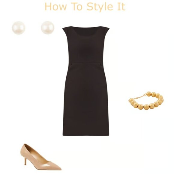 Ann Taylor The Petite Scoop Neck Dress In Bi-Stretch 4P - Picture 4 of 5